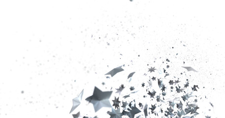 Starry Christmas Cascade: Radiant 3D Illustration Showcasing Falling Holiday Starlight Streams