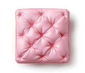 Obraz premium Soft Pink Cushion Chair on White Background