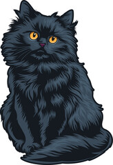 Black cat vector design template