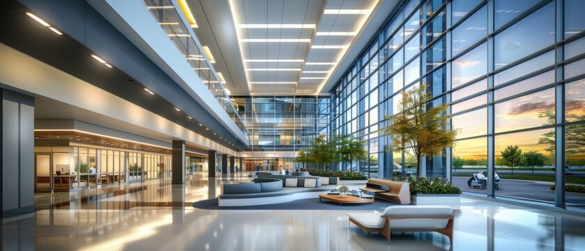 Futuristic hospital boasting modern architecture