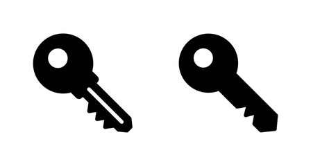 Key icon vector isolated on white background. Key vector icon. Key symbol. security