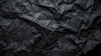 Wrinkled black old wrinkled paper. Dusty cardboard wrapping