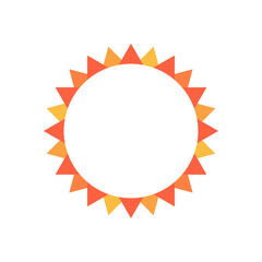 sun icon cute frame yellow star shaped sun abstract background vector illustration