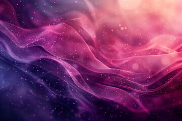 Obraz premium Wavy purple and pink silk fabric background with sparkling glitter.