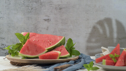 Fresh ripe sliced watermelon