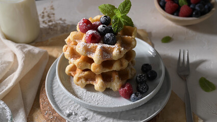 Sweet Homemade Berry Belgian Waffle