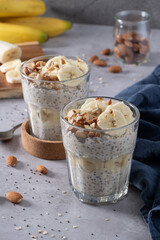 Overnight oats in glasses