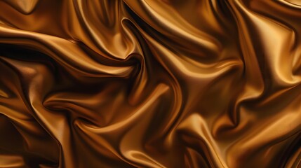 Obraz premium Shiny Silk Fabric Waves on Elegant Dark Gold Background