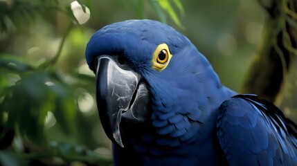 Obraz premium Closeup of Hyacinth Macaw