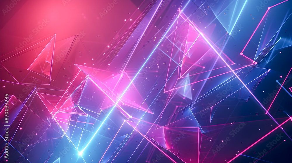 Poster captivating neon light abstraction with geometric architectural motifs futuristic and minimalist dig