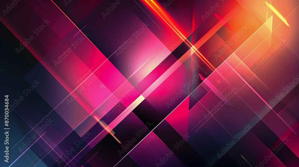 Poster mesmerizing neon geometric abstract minimalist digital featuring angular fragments decagonal motifs 