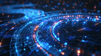 Obraz premium Abstract Digital Network, Technology Background