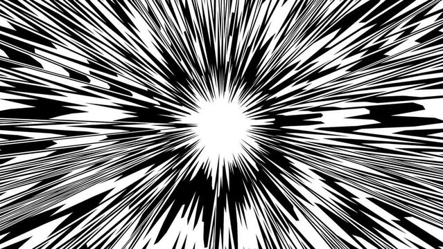 spikey sketchy comic sun star monochrome BW psychedelic oscillating optical illusion. Abstract hypnotic animated background. Spiral geometric looping monochrome wallpaper. dynamic mathematical equatio