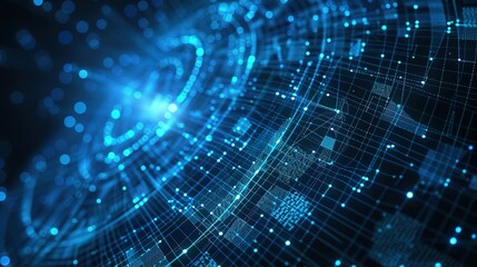 Obraz premium Abstract Digital Network with Glowing Blue Lines