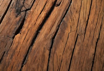 A close-up photograph of a rustic wooden surface showcasing the natural textures and rich colors of aged wood