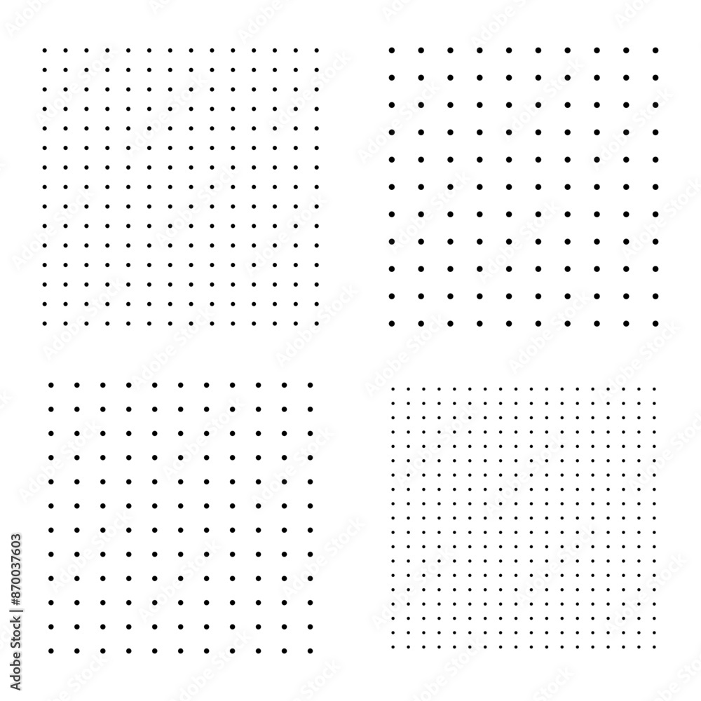 Poster dot pattern collection. various black dots. geometric vector backgrounds. simple and minimal designs