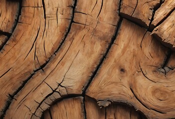 A close-up photograph of a rustic wooden surface showcasing the natural textures and rich colors of aged wood