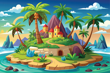 Playful Cartoon Illustration in Bright Colors