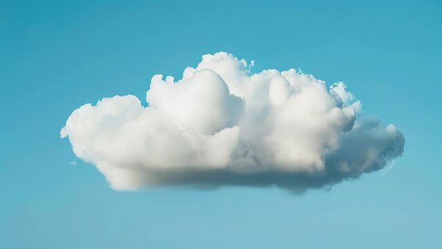 Single fluffy white cloud against blue sky