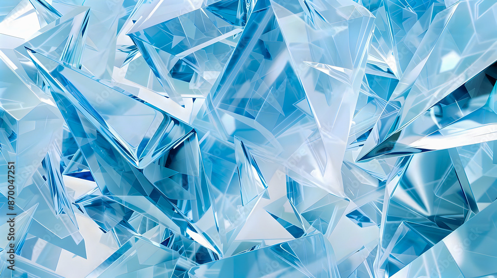 Poster captivating geometric abstraction with icy blue angular pattern minimalist conceptual digital with u