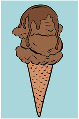 Ice Cream Cone Vector Design Dessert