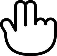 hand gesture number 3 icon
