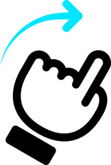 finger motion drag direction icon
