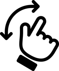 finger motion drag direction icon
