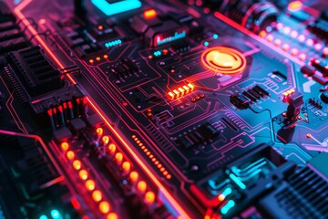 Fototapeta premium Detailed image of a futuristic science fiction panel with intricate designs