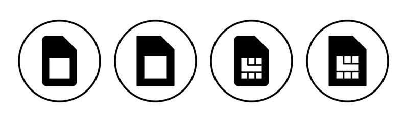 Sim card icon set. dual sim card icon vector