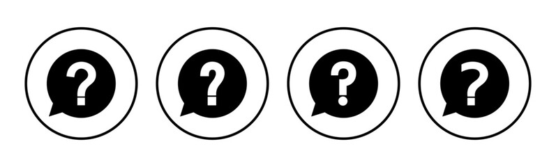 Question icon set. question mark icon vector.
