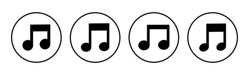 Music icon set. note music icon vector. tone icon