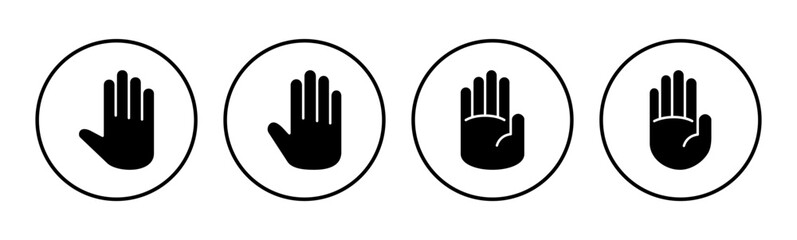 Hand icon set. hand vector icon, palm,click