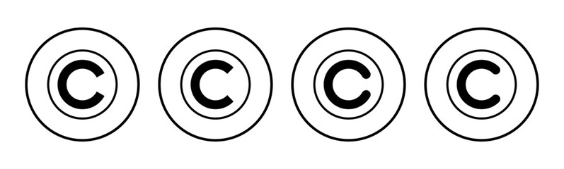 Copyright icon set. copyright symbols