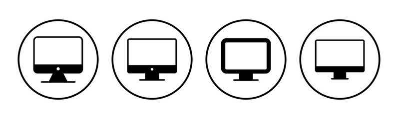 Computer icon set. computer monitor icon vector.