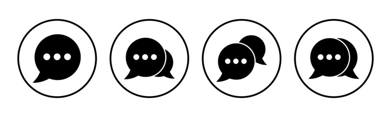 Chat icon set. speech bubble icon. comment icon vector. message. contact us