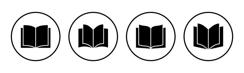 Book icon set. open book icon vector. ebook icon
