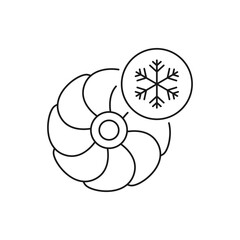 Freezer fan icon line style isolated on white background. Vector illustration