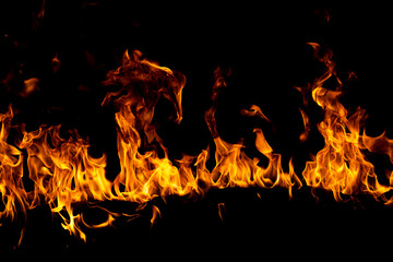 Fire flame texture for banner background. Burn abstract lights.