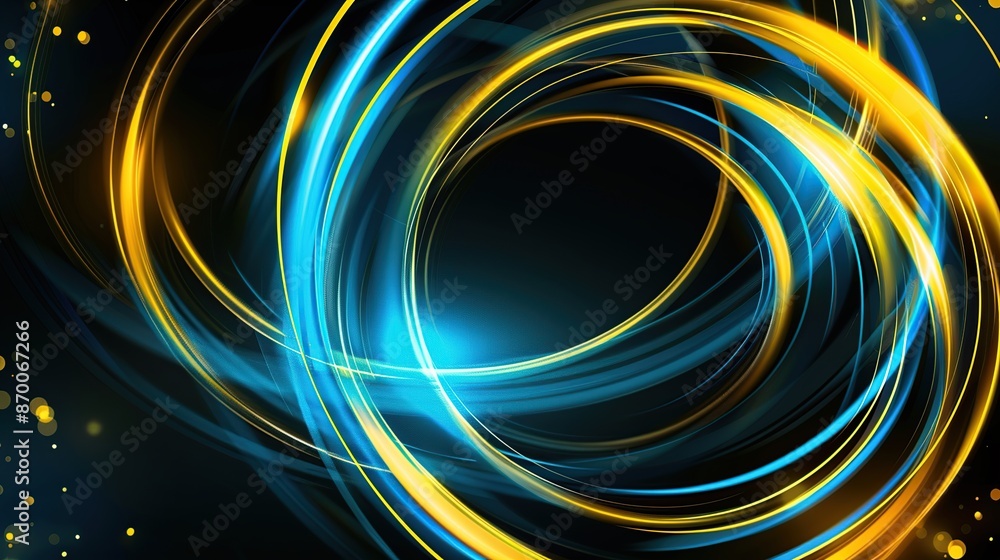 Poster abstract artwork with glowing rings