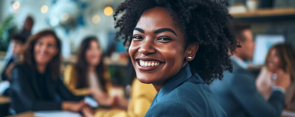African American businesswoman in the meeting room