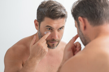 Male beauty cosmetics, beauty and skincare. Morning healthcare and hygiene for man. Perfect beauty...
