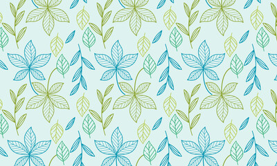 Seamless abstract leaves pattern background