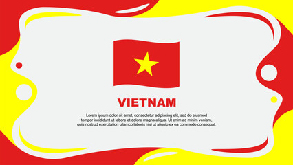 Vietnam Flag Abstract Background Flat Design Template. Vietnam Independence Day Banner Wallpaper Vector Illustration. Vietnam Flag