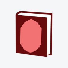 Quran icon in flat style. Illustration on white background. illustration of the Muslim holy book, namely the Quran. Design element illustration with an Islamic religious theme