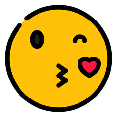 kissing face expression icon 