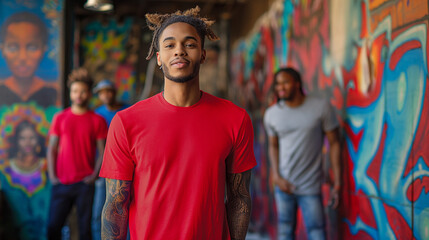 Bohemian-Inspired Tattoo Studio Red T-Shirt Mockup