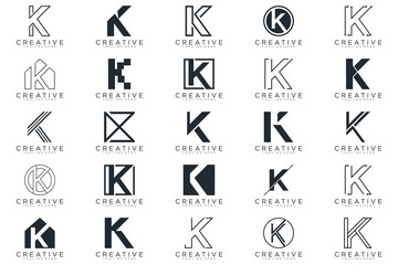 collection Abstract letter K logo design. icons for business	