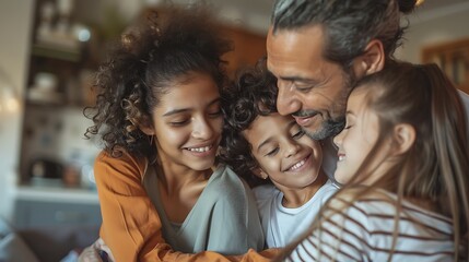 Heartwarming Family Moment - Embracing Love and Connection through Candid Expressions of Affection and Understanding