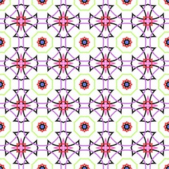 Digital illustration of a vibrant colorful kaleidoscopic background for wallpapers